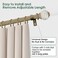 Byondeth Curtain Rods for Windows 16 to 88 Inches Adjustable Length 1 Inch Diameter Window Curtain Rod with Wood Grain Leaf Pattern Finialsfor Heavy Duty Curtains Rods