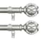 HOTOZON Curtain Rods 2 Pack 32 to 58 Inches Curtain Rods for Windows 20 to 53 Inches 34 Inch Adjustable Telescoping Splicing Windows Drapery Rod with Netted Finials Antique Silver