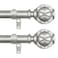 HOTOZON Curtain Rods 2 Pack 32 to 58 Inches Curtain Rods for Windows 20 to 53 Inches 34 Inch Adjustable Telescoping Splicing Windows Drapery Rod with Netted Finials Antique Silver