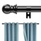 YOHSUGO Curtain Rods for Windows 28 to 42 inch Heavy Duty 1 Diameter Drapery Rod with Brackets Adjustable Splicing Curtain Pole Easy Install for Bedroom Kitchen Black