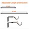 YOHSUGO Curtain Rods for Windows 28 to 42 inch Heavy Duty 1 Diameter Drapery Rod with Brackets Adjustable Splicing Curtain Pole Easy Install for Bedroom Kitchen Black