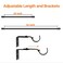 YOHSUGO Curtain Rods for Windows 28 to 42 inch Heavy Duty 1 Diameter Drapery Rod with Brackets Adjustable Splicing Curtain Pole Easy Install for Bedroom Kitchen Black
