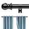 YOHSUGO Curtain Rods for Windows 28 to 42 inch Heavy Duty 1 Diameter Drapery Rod with Brackets Adjustable Splicing Curtain Pole Easy Install for Bedroom Kitchen Black