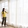 Wallniture Fasthomegoods Window Decor Drapery Curtain Wire Rod Set with 24 Clips Stainless Steel Chrome 165 Feet Long