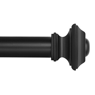 Ivilon Drapery Treatment Window Curtain Rod Square Design 1 18 Rod 48 to 86 Inch Black