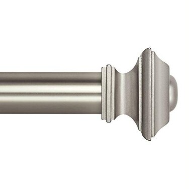 Ivilon Square Designed Style Window Side Curtain Rod 1 18 inch Diameter 16 to 28 Inch Satin Nickel