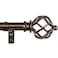 KAMANINA Bronze Curtain Rod 32 to 58 Inch2648ft Adjustable Curtain Rods for Windows 28 to 48 Inch 34 Inch Splicing Drapery Rods with Twisted Cage Finial