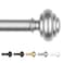 KAMANINA Silver Curtain Rods for Windows 48 to 84 Inches 47ft Heavy Duty Curtain Rods 78 Inch Adjustable Decorative Drapery Rods Set with Modern Finials