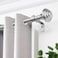 KAMANINA Silver Curtain Rods for Windows 48 to 84 Inches 47ft Heavy Duty Curtain Rods 78 Inch Adjustable Decorative Drapery Rods Set with Modern Finials
