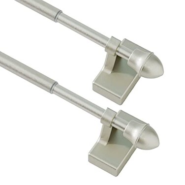 LaigenGanzi Magnetic Curtain RodsMultiUse Adjustable Appliance for Metal Doors WindowsNo Tools Needed1628 InchNickel2 Pack