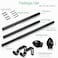 LLPJS Curtain Rods for Windows 16 to 48 inches Curtain Rod Max Adjustable Length to 60 in Drapery Rod 1 inch Diameter with Modern Knobs Finials Black 16 to 48 Set of 1