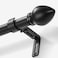 LLPJS Curtain Rods for Windows 16 to 48 inches Curtain Rod Max Adjustable Length to 60 in Drapery Rod 1 inch Diameter with Modern Knobs Finials Black 16 to 48 Set of 1