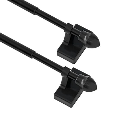 CGBAIEE Magnetic Curtain Rods 2 Pack for Metal Doors Top and Bottom MultiUse Adjustable Magnetic Rods for Small Windows Cafe Sidelight and Iron Steel Places Adjust from 9 to 16 Inch Black