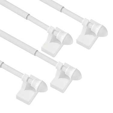 CGBAIEE Magnetic Curtain Rods 4 Pack for Metal Doors and Windows MultiUse Adjustable Magnetic Rods for Small Windows Cafe Sidelight and Iron Steel Places Adjust from 9 to 16 Inch White