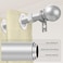 Poskena Silver Curtain Rods for Windows 28 to 48 Inch 58 Diameter Heavy Duty Metal Adjustable Small Curtain Rod With Bracket