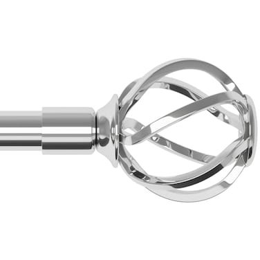 AWUIUNIE Silver Curtain Rods for Windows 3262 inch with Twisted Cage Finials Adjustable Drapery Rod Set with Brackets Heavy Duty Drape Rod for Bedroom Living Room Decorative 58 Diameter Curtain Pole