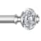 USFOOK Silver Curtain Rods for Windows 48 to 84 Inch 78 inch Telescoping Splicing Drapery Rods 32 to 86 Inch Window Rod for Curtains with Decorative Translucent Finials
