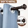 SIMEWIN Bronze Curtain Rods for Windows 48 to 84 Inches Adjustable Decorative 1 Inch Diameter Single Window Curtain Rod Set with Classic Finials Bronze with Gold Finishing