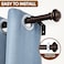 SIMEWIN Bronze Curtain Rods for Windows 48 to 84 Inches Adjustable Decorative 1 Inch Diameter Single Window Curtain Rod Set with Classic Finials Bronze with Gold Finishing