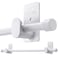 SIMEWIN Curtain Rods No Drilling for Windows 30 to 60 Inches 58 Inch Diameter No Drill Small Curtain Rod Set with 3M Adhesive Brackets White