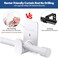 SIMEWIN Curtain Rods No Drilling for Windows 30 to 60 Inches 58 Inch Diameter No Drill Small Curtain Rod Set with 3M Adhesive Brackets White
