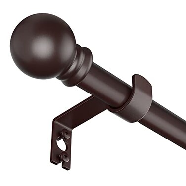 SMODBRODRE Curtain Rods for Window 32 and 48 Brown 58 inch Splicing Single Window Curtain Rod Set with Brackets