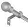 SMODBRODRE Curtain Rods for Window 32 to 62 Silver 58 inch Splicing Single Window Curtain Rod Set with Brackets