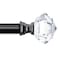 TONIAL Curtain Rods 32 to 58 Inch26 to 48ft Telescoping Splicing 34 Single Rods for Windows Decorative Drapery Rod with Acrylic Diamond Finial Black