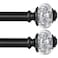 USFOOK 2 Pack Curtain Rod 32 to 58 Inches 2648ft 78 Inch Telescoping Splicing Curtain Rods for Windows 20 to 54 Inch Black Decorative Drapery Rods for Home with Translucent Finials