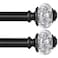 USFOOK 2 Pack Curtain Rod 32 to 58 Inches 2648ft 78 Inch Telescoping Splicing Curtain Rods for Windows 20 to 54 Inch Black Decorative Drapery Rods for Home with Translucent Finials