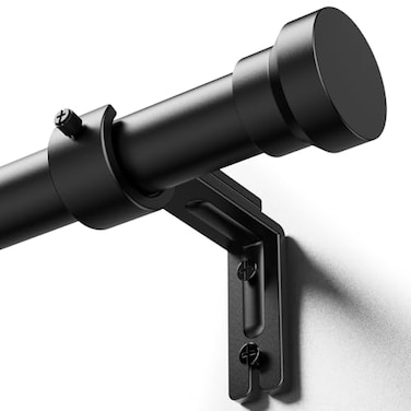 YaFex Curtain Rods 3284 Inch Heavy Duty 1 Inch Adjustable Curtain Rod for Windows Black Long Window Treatment Rods Modern Design Easy Installation