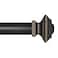 Ivilon Window Treatment Curtain Rod Square Finials 1 18 in Rod 48 to 86 Inch Antique Black