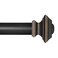 Ivilon Window Treatment Curtain Rod Square Finials 1 18 in Rod 48 to 86 Inch Antique Black