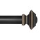 Ivilon Window Treatment Curtain Rod Square Finials 1 18 in Rod 48 to 86 Inch Antique Black