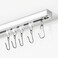 SOMINS Curtain Track Ceiling Curtain Track with Roller Hooks CeilingWall Mount Rail Set for Room Divider 3ft 6ft White