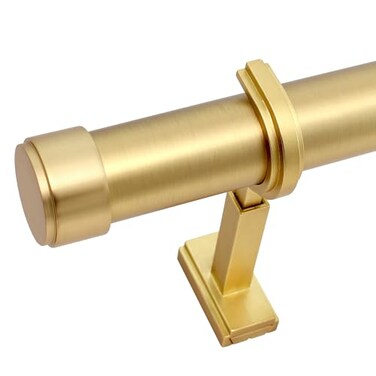 BLASTHOME BlastHome NonAdjustable Luxury Curtain Rods for Windows 1 Rod Set 6 foot Fixed Length Two Rods Connect for a Seamless Look Brushed Gold