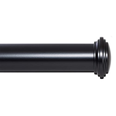 Ivilon Window Curtain Rod Decorative End Cap Design 1 Inch Rod 28 to 48 Inch Black