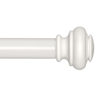 SIMEWIN Heavy Duty White Curtain Rods 1 Inch Diameter 28 to 48 Inch Classic Finials Iron Wall Mounted Colortreated Wearresistant Coating