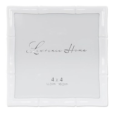 Lawrence Frames Cast Metal Frame Bamboo Design White 4x4