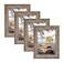 Alkerman 4x6 Picture Frames Rustic Distressed Gray Wood Pattern High Definition Glass for Table Top Display and Wall Mounting Photo FramePack of 4