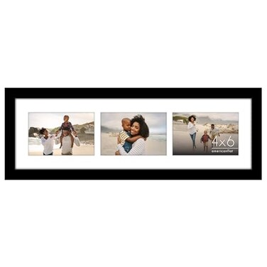 Americanflat 4x6 Collage Picture Frame with ShatterResistant Glass Fits Three 4x6 Photos or Use as One 6x20 Frame Signature Collection Collage Frames for Tabletop and Wall Display Black