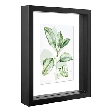 CORE ART 8x10 Floating Picture FrameDouble Plexglass Floating Frame for 5x74x6 PicturesWall or Tabletop DisplayBlack