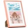 FLYJOE 5x7 Picture Frame 5x7 Metal Frame With Mat For 4x6 5 x 7 Aluminum Photo Frame Plexiglass And Hanging Hardware Included 5 By 7 Picture Frame Rose Gold
