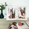 Frametory 5x7 Double Hinged Picture Frame with Glass Front Engineered Wood Two Photo Frame Collage for Vertical Display Side by Side Standing Frame White 2 Pack
