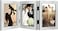 Golden State Art 5x7 Three Picture Frame Trifold Hinged Photo Frame with 3 Openings Desk Top Family Picture Collage with Real Glass 5x7 Triple Silver 1Pack