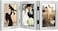 Golden State Art 5x7 Three Picture Frame Trifold Hinged Photo Frame with 3 Openings Desk Top Family Picture Collage with Real Glass 5x7 Triple Silver 1Pack