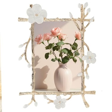 Goutangen 4x6 Gold Picture Frame Decor Ornate White Floral Photo Frames with High Definition Glass Front Art Decor Tabletop Display Gifts Ideas for Women Horizontally Vertically