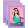 Icona Bay 5x7 Picture Frames Purple 3 Pack Colored Solid Wood Scandinavian Style Frames for Photo Pizzazz Collection
