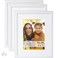 Icona Bay 8x10 Picture Frames wRemovable Mat to 5x7 White 3 Pack Modern DoubleBeveled Frame Tabletop or Wall Mount Eve Collection