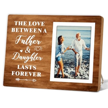 Itsoly Dad Picture Frame Gift for Dad From Daughter Birthday Gift Wooden Frame Celebrating the Love Between a Father and Daughter